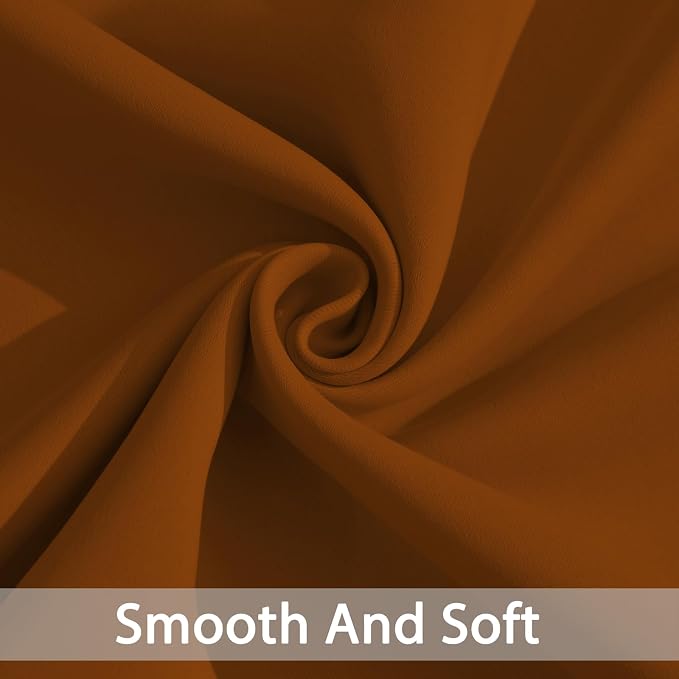 Yakamok Room Darkening Curtains 52x84 inch Length Burnt Orange-Living Room | 2 - Image 5