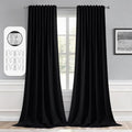 MIULEE 2 Panels Set Black Back Tab Blackout Curtains 52x96 Inch Long | Rod by MIULEE