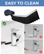 Crevice Cleaning Brushes, Cleaner Scrub Brush Tool for Hard to Reach Tight Space, Home Essentials, Serrated Scrub Brushes, Cleaning Supplies for Shower, Bathroom, Kitchen, Toilet (3, Black)