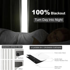 Topfinel 95 inch Living Room Curtains 2 Panels 100% Blackout Linen Texture - Image 4