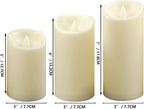 CANDLE CHOICE Waterproof Outdoor Battery Operated Flameless Pillar Candles with Timer Realistic Flickering Plastic Fake Electric LED Lights for Lantern Garden Wedding Christmas Decorations 3 Pack