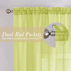 Lemon Sheer Curtains 78 Inches Long 2 Panels, Solid Voile Dual Rod Pockets - Image 5