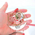 Personalized Angel Ornament for Loss of Loved Ones – an Angel Watching Over Me, Custom Photo Glass Keepsake for Family, Friends, Memorial Ornaments for Deceased