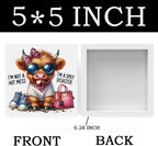 Funny Cute Highland Cow Baby Decor, Cow With Pink Bow, Highland Cow Gifts for women, Western Highland Cow Nursery Decor, Wooden Box Decor Sign for Home Farmhouse Office Living Room Table Shelf