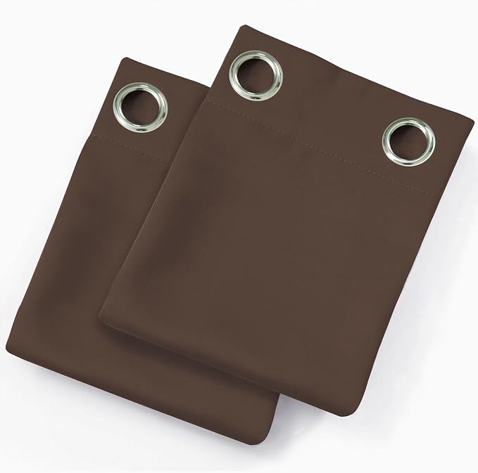 Blackout Curtains 52 x 120 Inch Long Chocolate Curtains Set of 2 Panels Room - Image 9