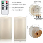 Amagic 2 Pack 6" x 4" Outdoor Plastic Electric flameless Candles with Remote Control and Timer, Battery Operated Flickering LED Pillar Fake Candle for Home, Wedding Decor, Ivory