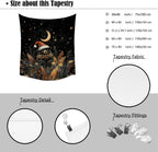 Whimsical Christmas Tapestry Moon Stars Dark Aesthetic Wall Hanging Decor Cute Bear Tapestries for Kids Room Decoration Funny Christmas wall art for Bedroom Dorm Living Room 30x40inch