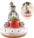 Rabbit Donut Christmas Tree Ornaments,Blown Glass Ornaments,Personalized Rabbit Collection Hanging Ornaments,Donut Pendant Ornament,Christmas Decorations for Animal Lovers Holiday Party Gifts