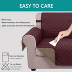 U-NICE HOME Reversible Recliner Chair Covers, Burgundy/Tan | 23''Armchair Cover - Image 5