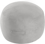 MeMoreCool Round Stuffed Pouf Ottoman Foot Rest, Floor Pouf Foot Stool with Soft Foam Chunk Filling, Small Round Ottoman Footstool Circle Footrest for Living Room, Light Grey
