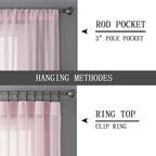 Tollpiz Short Sheer Curtain Living Room Linen Textured Curtains Sheer Light - Image 5