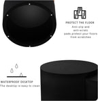 Round Coffee Table Set of 2, Nesting Coffee Table and End Table Set Small Circle Drum Side Table for Living Room Office, No Assembly (D Black Crescent)