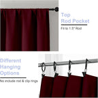 Simplebrand Ava Burgundy Short 36 Inches Blackout Curtain 2 Panels Set - Image 4