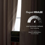 MIULEE Velvet Curtains 52x96 inches 2 Panels Cream Beige Blackout Curtains | - Image 5
