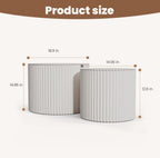 WXFKLDJ Round Nesting Coffee Table Set Cylindrical Wooden Coffee Table Sofa Center Table Circle Embossed Design Side Table for Living Room Apartment No Assembly (Round White Small)