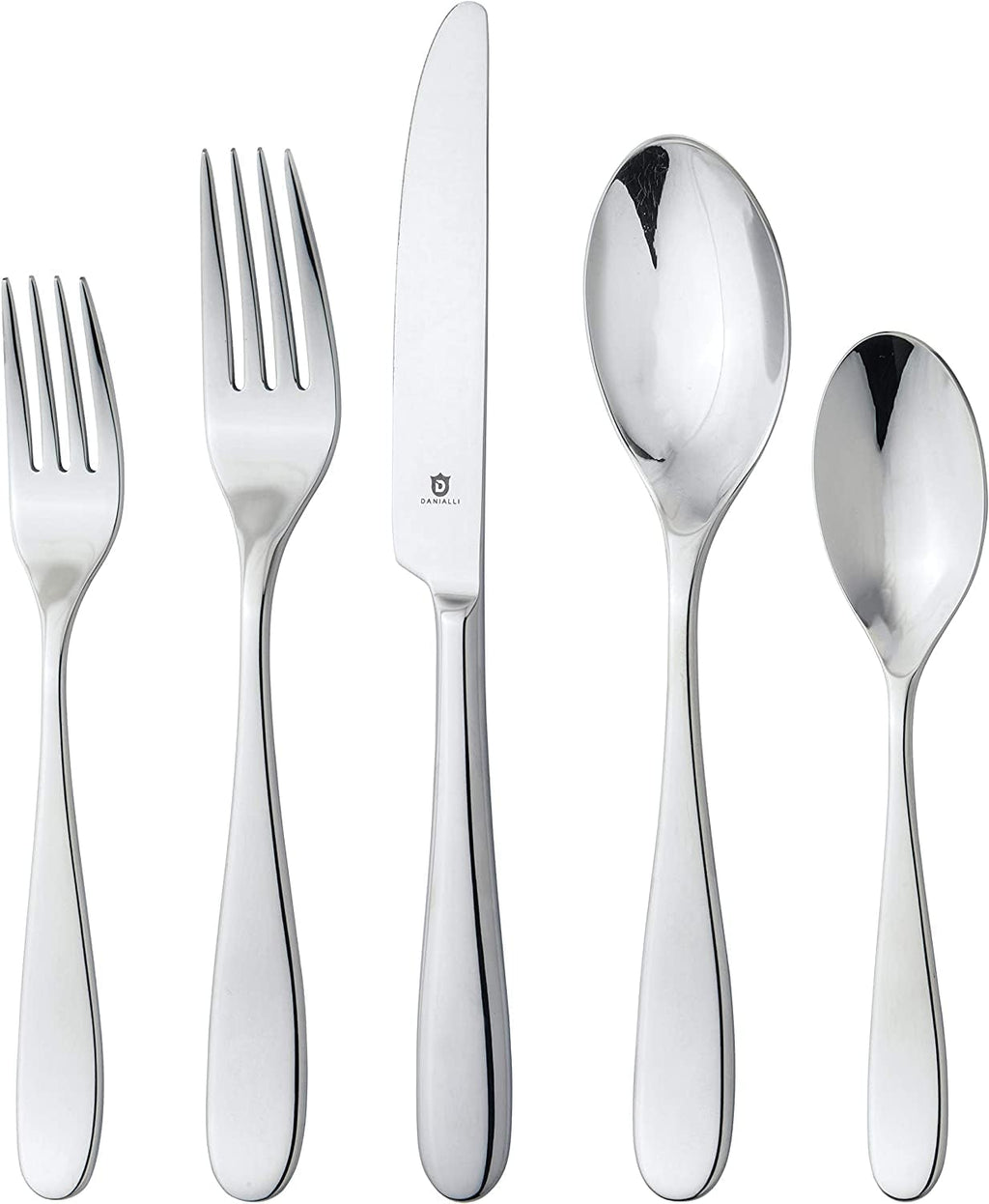 Silverware Set for 16 – 18/10 Stainless Steel Flatware, Mirror Finish, Dishwasher Safe, Durable and Elegant, Rust Resistant, Perfect for Entertaining (80-Piece Set, Fidenza)