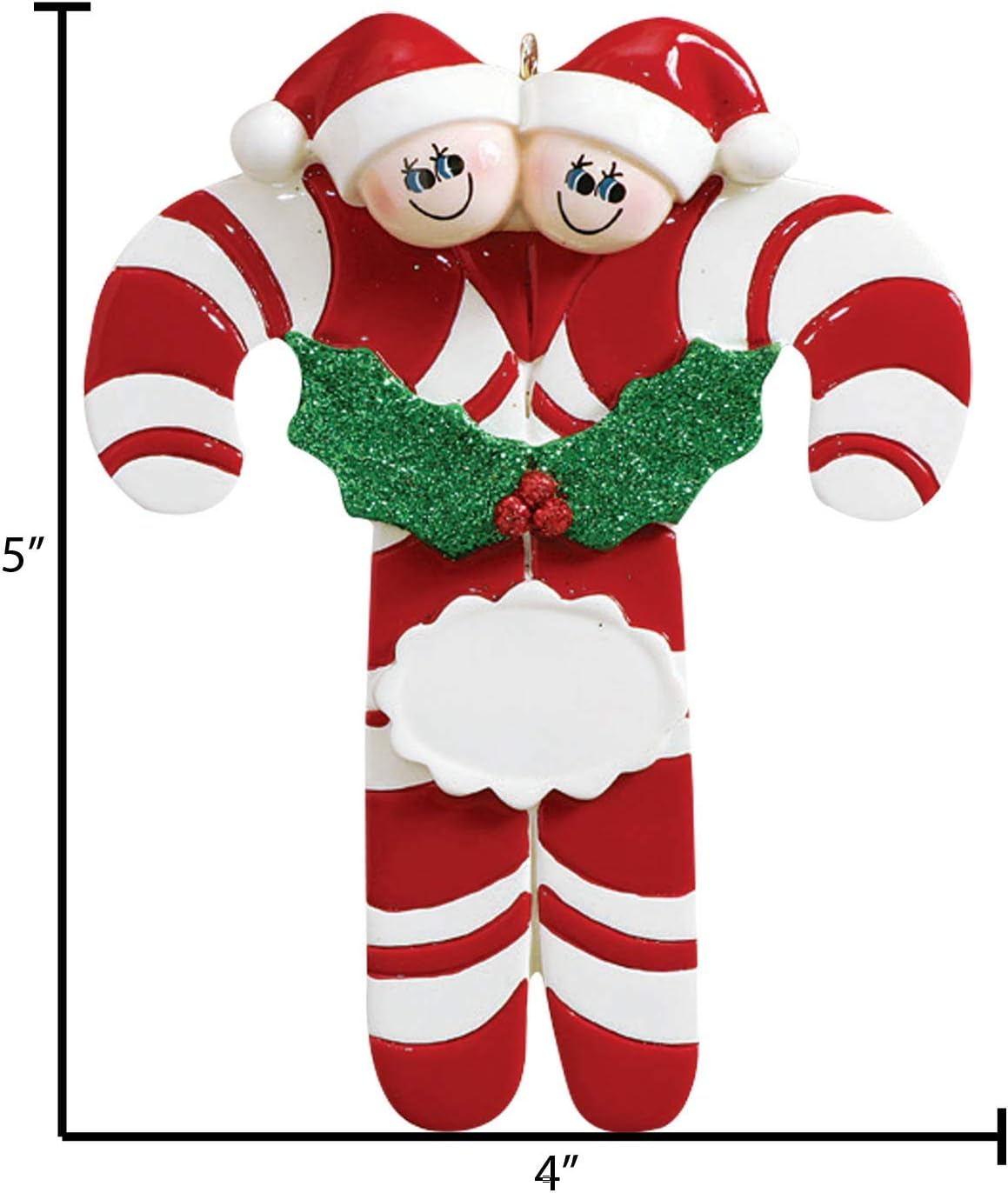 3D Personalized Our First Christmas Ornament 2025 | Custom Candy Cane Couple Ornaments Holiday Couples Ornament 2025 Family of 2 Unique for a Couple Ornaments Couples Unique Gifts