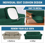 H.VERSAILTEX Modern Velvet Plush 4 Piece High Stretch Sofa Slipcover Furniture - Image 6