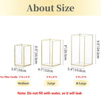 Hewory Glass Hurricane Candle Holder Set of 18, Gold Large Hurricane Centerpiece for Table, Tall Floor Square Pillar Candle Holders Lantern Set for Wedding, Anniversary, Party, Fireplace, Dining Room