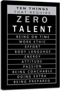 Ten Things That Require Zero Talent Inspirational Canvas Wall Art Painting Motivational Quotes Success Positive Posters Prints Artwork Modern Home Living Room Office Decor Framed[24" W x 36" H]