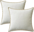 MIULEE Decorative Couch Throw Pillow Covers 20x20 Inch Pure White 2 Pack | - Image 6