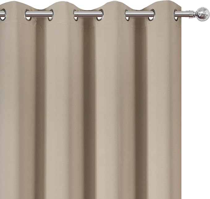 Blackout Curtains 66 x 72 Inch Long Khaki Curtains Set of 2 Panels Room - Image 6