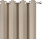 Blackout Curtains 66 x 72 Inch Long Khaki Curtains Set of 2 Panels Room - Image 6