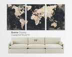 Living Room Wall Art Large Home Office Wall Decor Modern Motivational Giant World Map Pictures for Wall Decorations