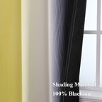Black and Yellow Ombre Blackout Curtains 108 Inches Long | Room Darkening - Image 5