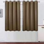 Blackout Curtains 66 x 54 Inch Long Brown Curtains Set of 2 Panels Room by Lemomo