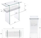 ivinta Glass Console Table with Storage, 31.5'' Modern Narrow Sofa Table with Storage Shelves for Living Room, Hallway, Foyer, Bedroom 5103 (White)
