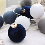 12Pcs Velvet Christmas Ornaments Balls,Blue Christmas Tree Decoration Shatterproof Ball with Hanging for Party Decor Multicolor Dusty Blue 80mm/3.15in