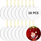 16 pcs Metal Sublimation Ornament Blanks，Christmas Ornaments Sublimation Christma Ornament Blanks for Christmas Tree Decor Blank Ornaments，DIY Handmade Crafts Double Sided Sublimation Ornaments