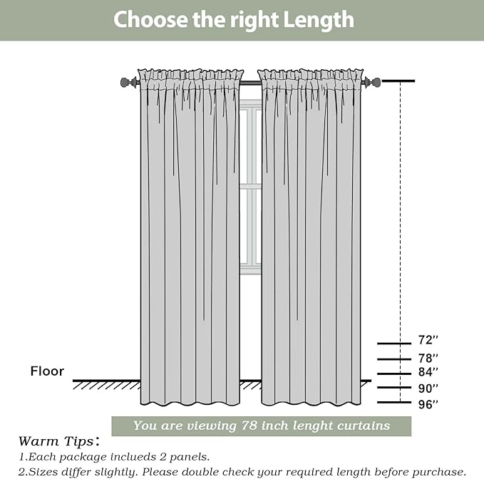 Sheer Curtains 78 Inches Long 2 Panels Set - Image 6