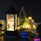 Eldnacele Musical Singing and Lighted Plug-in & Battery Operated Lighted Christmas Water Glittering Snowing Globe Christians Church Lantern for Home Decoration Angel