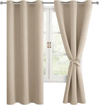 Blackout Curtains for Bedroom and Living Room, 42 x 72 Inch | Light Blocking by Hiasan