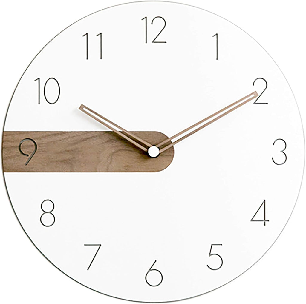 Stephanie Imports Modern Minimalist Exposed Wood Silent Wall Clock (Numerical)