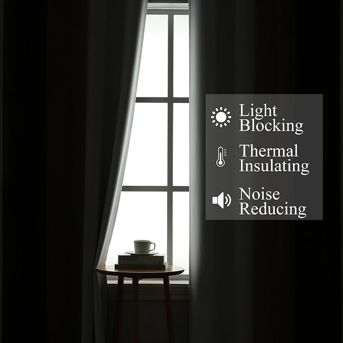 Brown and Greyish White Blackout Curtains 42Wx45L 2 Panels | Ombre Curtains - Image 3