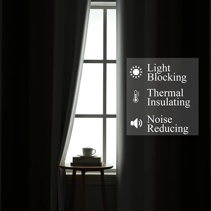 Brown and Greyish White Blackout Curtains 52Wx36L 2 Panels | Ombre Curtains - Image 3