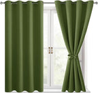Blackout Curtains for Bedroom, Olive Green, 52 x 45 Inch, 2 Panels | Thermal - Image 8