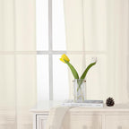 Cream Sheer Curtains 54 Inch Length 2 Panels, Voile Airy Curtains - Image 8