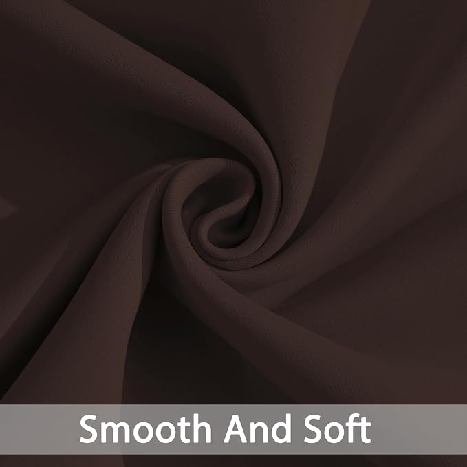 Yakamok Room Darkening Curtains 52x96 inch Long Chocolate Brown-Bedroom | 2 - Image 5