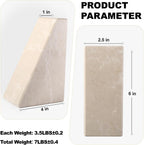 Marble Bookends for Heavy Books, Decorative Book Ends for Shelves, Durable and Heavy-Duty Stone Bookends for Hardback Book & CDS, Unique Book Stopper & Holder, New Jura Beige-Vein, Set of 2