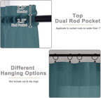 Sheer Dusty Blue Curtains for Bedroom Living Room 90 Inches Long 2 Panels Set - Image 4