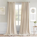 MIULEE Cream Beige Back Tab Blackout Curtains 52x102 Inch Long 2 Panels Set | by MIULEE