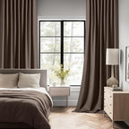 MIULEE Chocolate Brown Back Tab Blackout Curtains 52x108 Inch 2 Panels Set | - Image 2