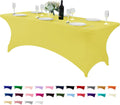 Spandex Table Cover for 8FT or 4ft or 6ft Table Universal Fitted Stretch Tablecloth for Party, Banquet, Wedding and Events-Yellow