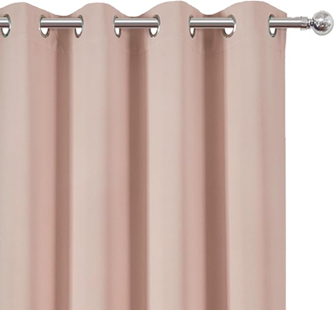 Blush Thermal Blackout Curtains/52 x 95 Inch/Set of 2 Panels Room Darkening - Image 6