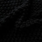 Longhui bedding Chunky Cable Knit Throw Blanket Lightweight Black 100% Organic Cotton Blanket for Sofa Couch Bed Baby Nursery, Rustic Shabby Chic Modern Farmhouse, 51” x 63” Give Laundering Bag