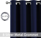 Yakamok Room Darkening Curtains 52x72 inch Length Navy Blue-Living Room | 2 - Image 4